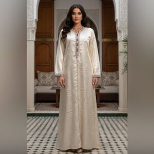 Moroccan cream color kaftan size M/L
